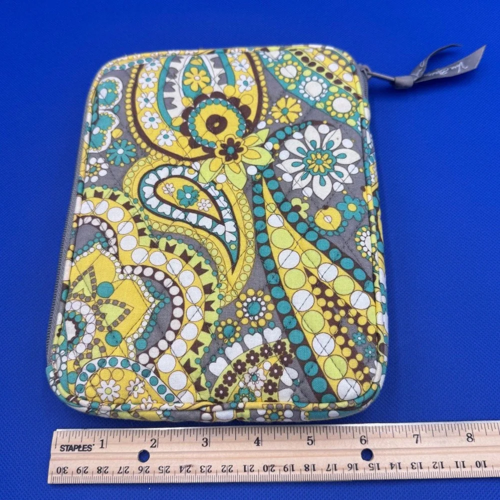 Vera Bradley Lemon Parfait Paisley Quilted Mini Tablet Tech Case Sleeve Boho